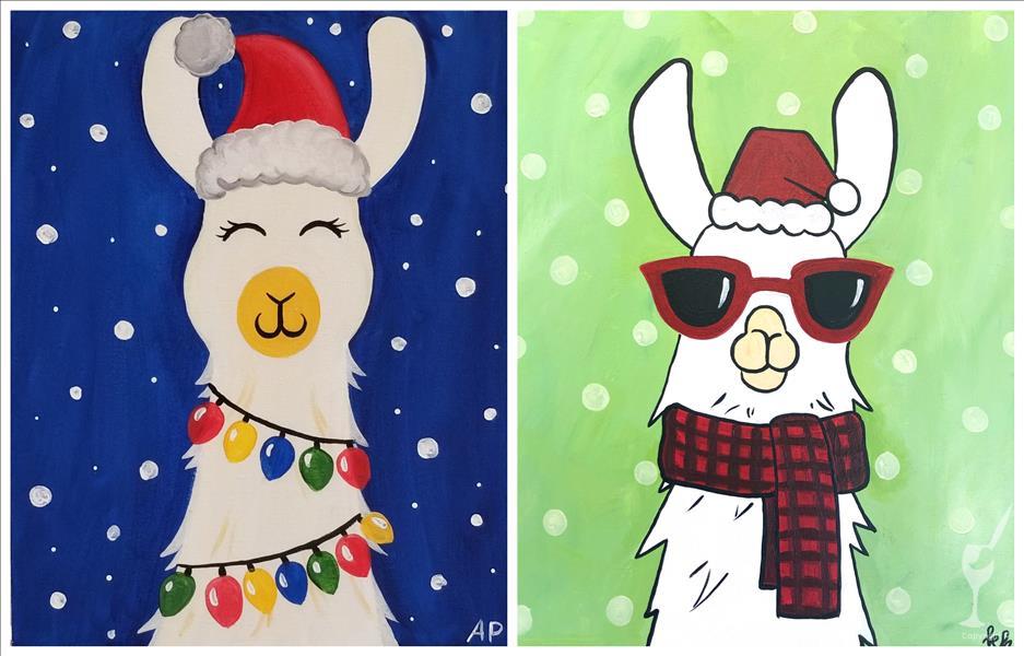 Paint With A Friend ~ Christmas Llamas (candle)