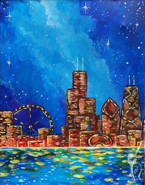 Chicago Red Cityscape