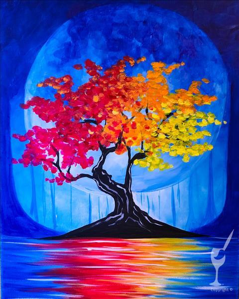 How to Paint Colorful Moonlit Night *add candle