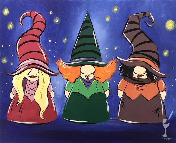 SASSY SAT~3 Witchy Gnomes!  Add Fairy Lights (18+)