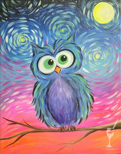 Starry Night Owl Blacklight