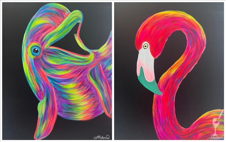 Neon Aquarium Animals-Dolphin&Flamingo (Pick 1)