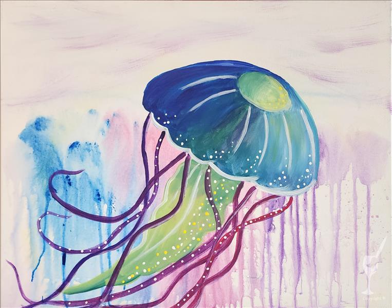 Happy Hour Watercolor Jellyfish!