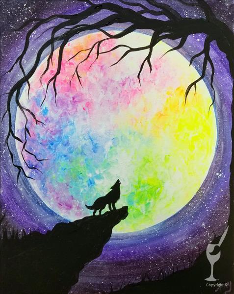 Howling Wolf Moon Tree Cliff