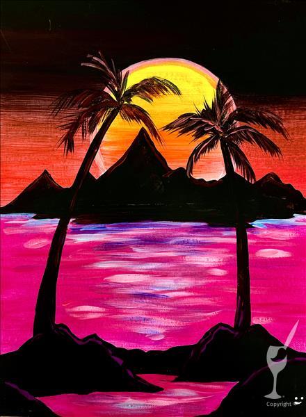 A Caribbean Bright Sunset! Painting Only