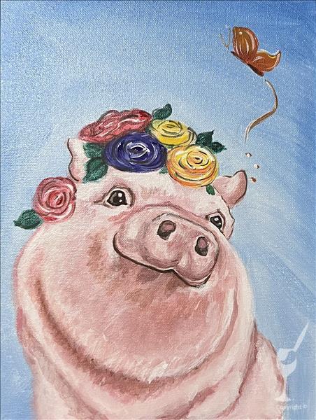 NEW ART-Adorable Pig-Add a Candle!