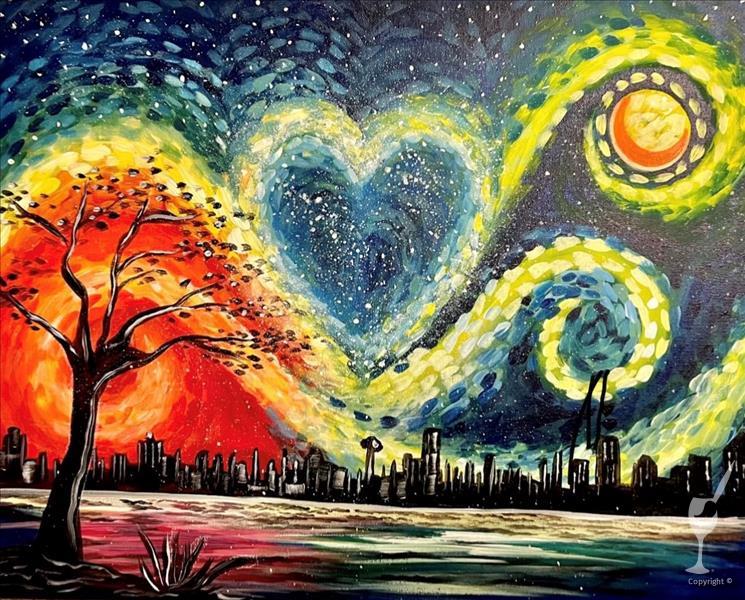 Starry Bright City Love 2 Canvas Set or Solo!