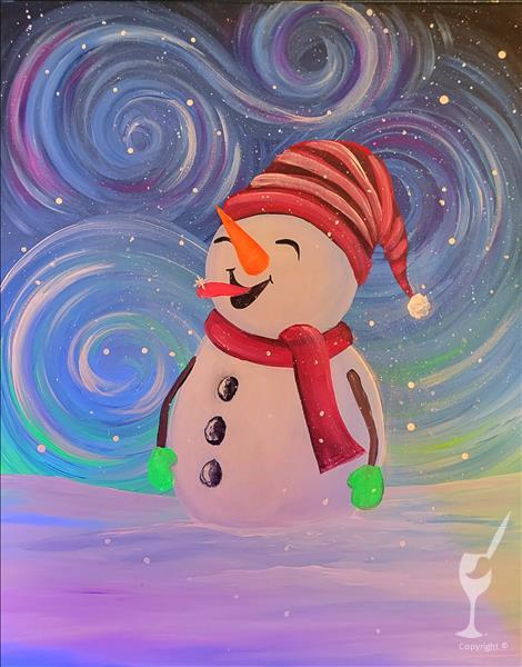 Family Fun: Blacklight Swirly Snowman (13+)