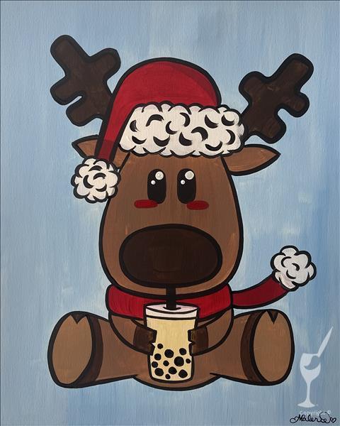 ALL AGES - Christmas Boba Reindeer! +Glitter