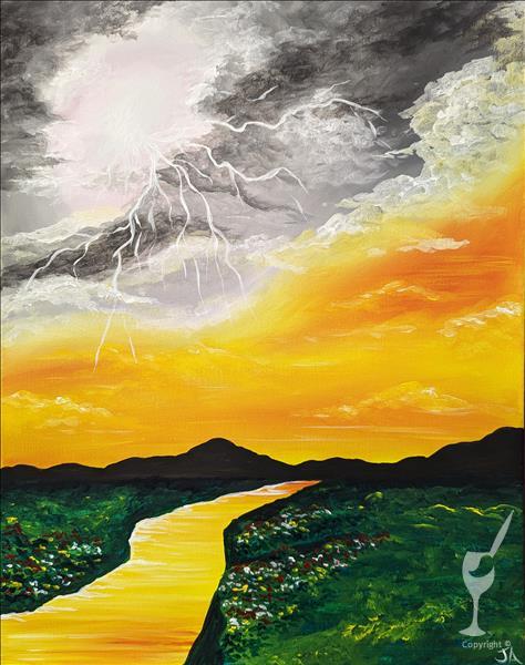 Paint & Candle Bundle! A Stormy Sunset!