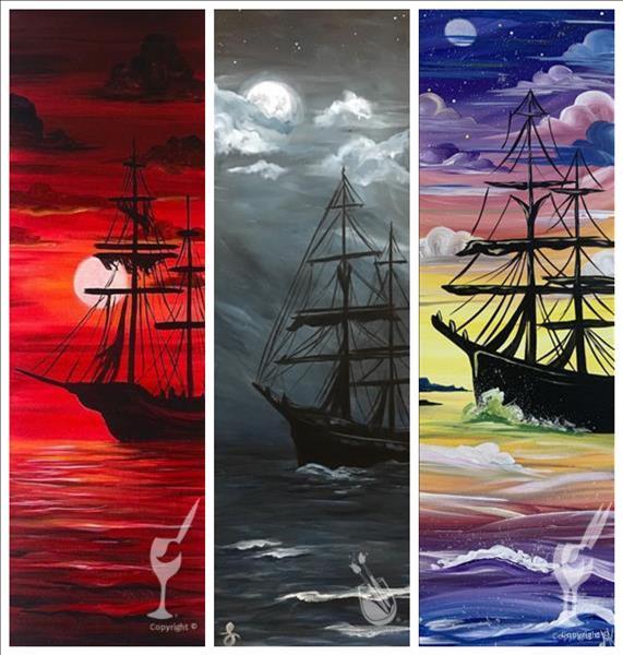 Couples Paint Night! PIRATES SHIPS