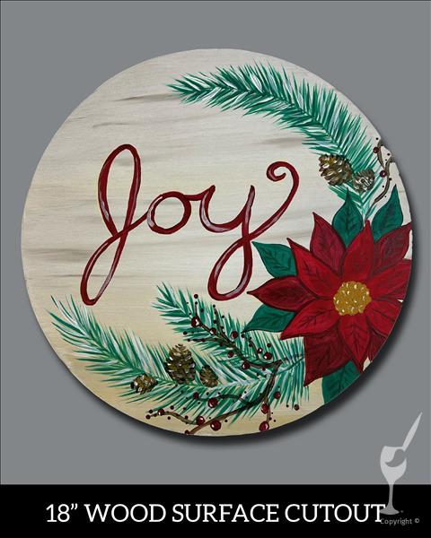 Poinsettia Joy - 18" Wooden Door Hanger