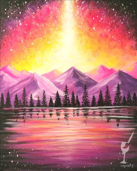 Glowing Galactic Mountains! Candle & Paint Bundle!
