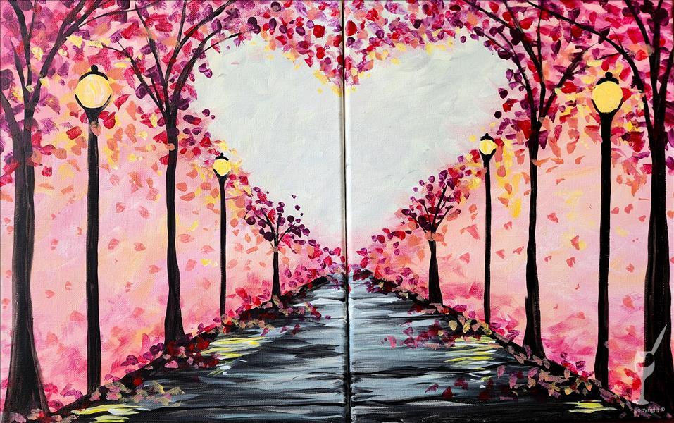 Love Cherry Blossoms - 2 Canvas Date Night Set
