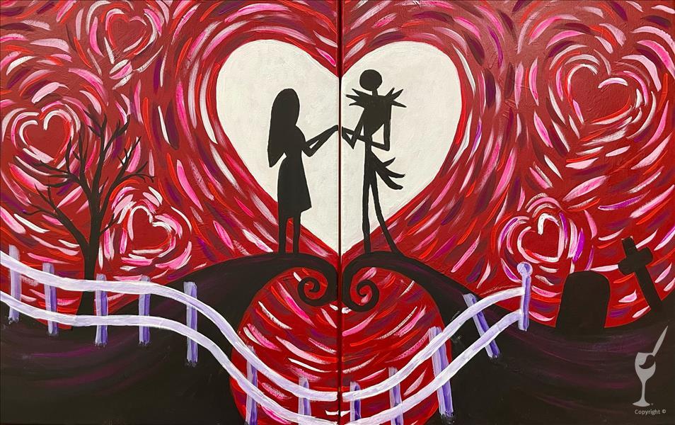 Paint & Sip Kit: Nightmare Before Christmas - Uncorked Canvas