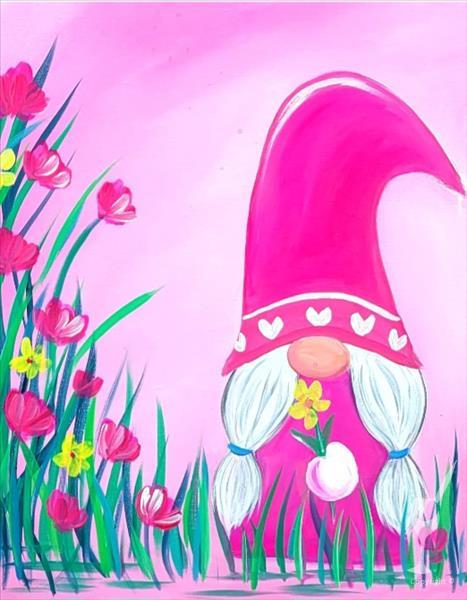 Little Spring Flower Gnome—New Art! Add a Candle!