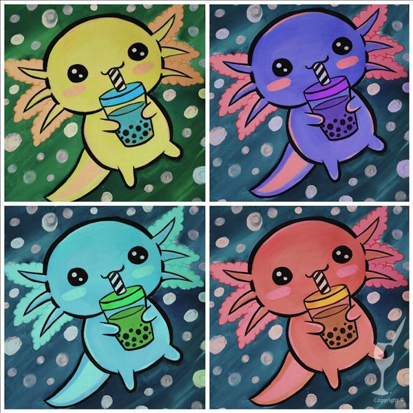 All Ages (11x14 Canvas) Axolotl Boba (You Choose)