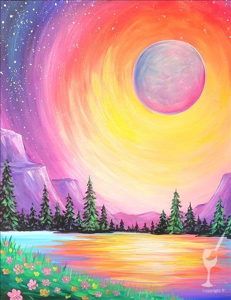 Bright Mountain Moonrise - NEW ART!!!