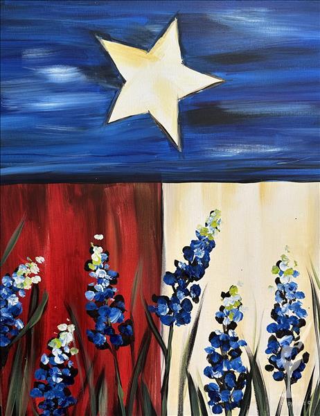 Texas Flag and Bluebonnets and make a candle too!