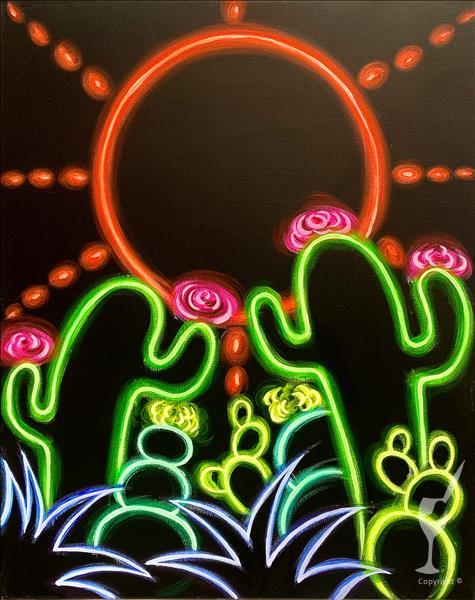 Neon Cacti Lights: Blacklight Party!