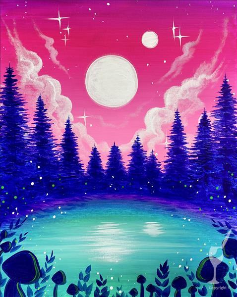 Dreamy Lake Moonrise**New Art**Add A Candle**