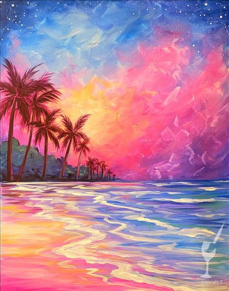 Glowing Sunset Palms - Blacklight Class!