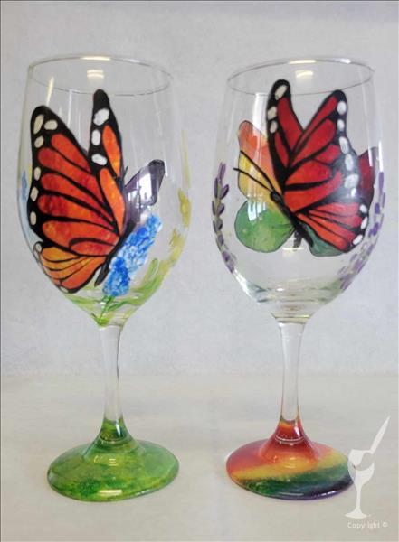 Colorful Butterfly Glassware Set