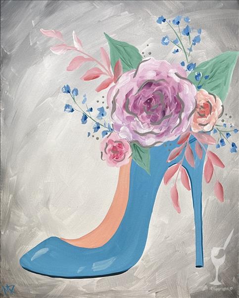 Beautiful Heels In Bloom (Pre-Sketched)