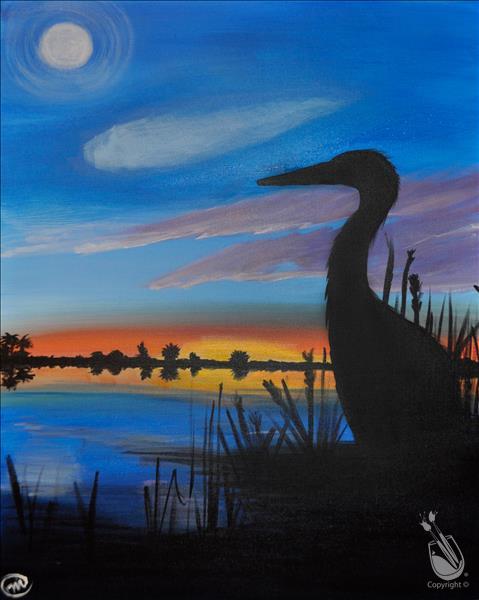 Heron Sunset