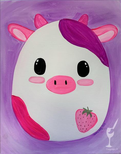 Squishy Animals - Neon Strawberry Cow