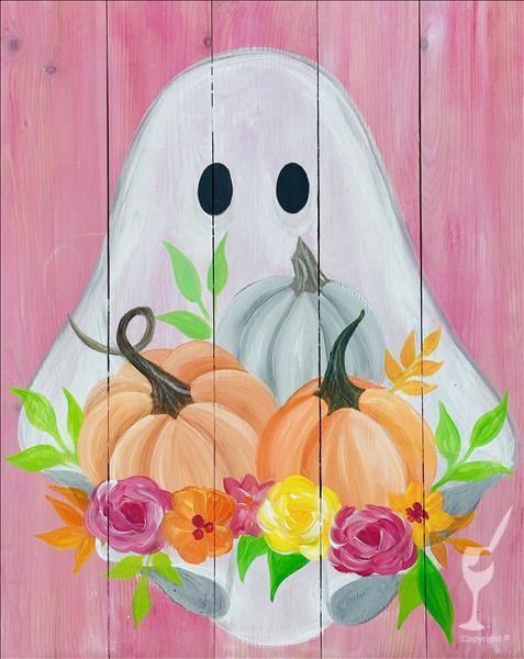 Floral Pumpkin Ghost