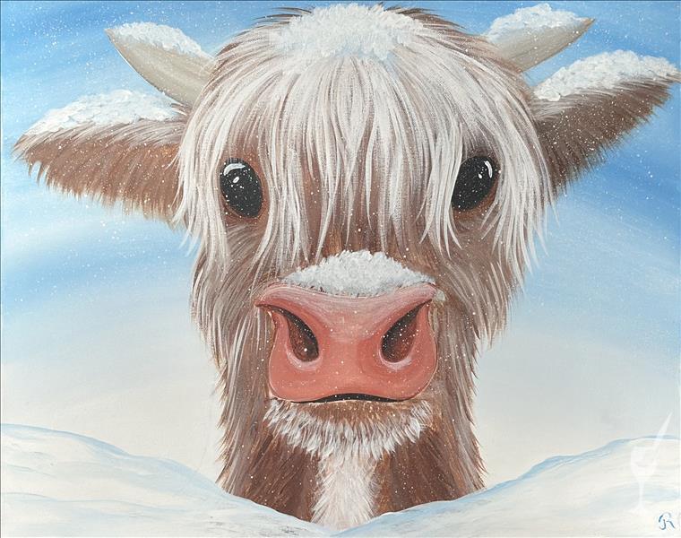 NEW Frosty the Cow Adult Class Add a candle Thursday November 21 2024 Painting with a Twist Columbia SC