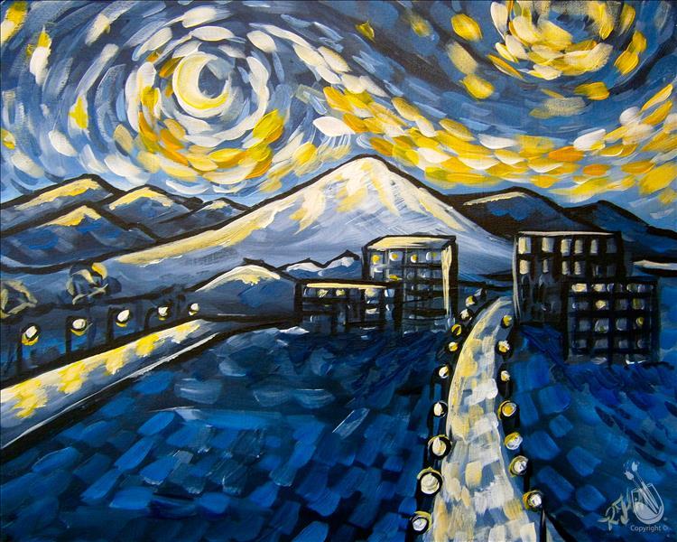 Van Gogh's Pikes Peak at Night
