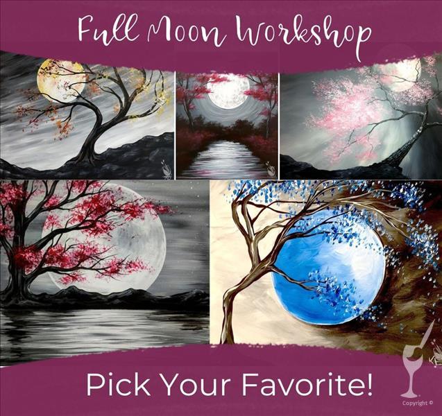 How to Paint FULL MOON WORKSHOP! *ADD A DIY CANDLE!