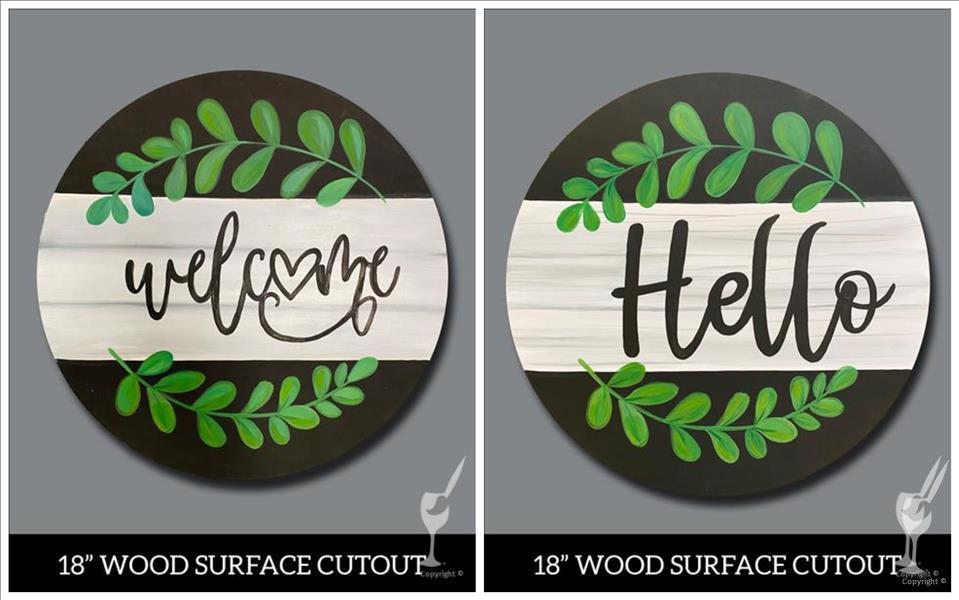 Eucalyptus Door Hanger - 18" Wooden Circle