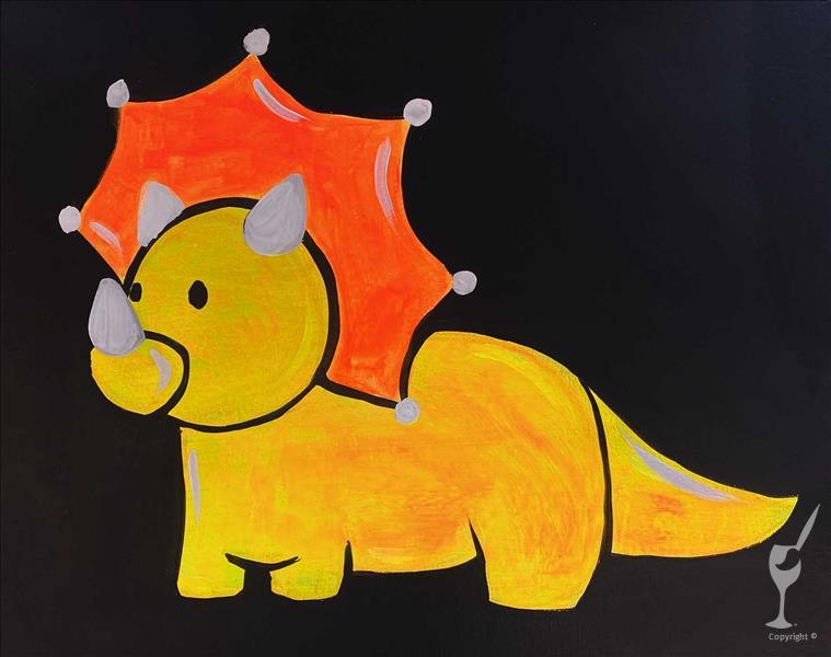 Neon Dinosaurs - Yellow Triceratops