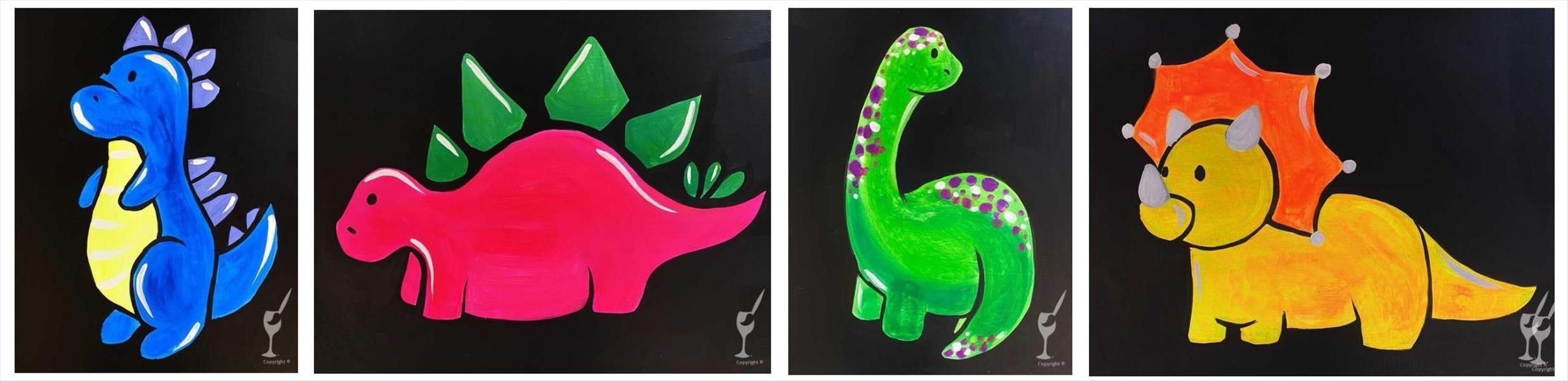 How to Paint Blacklight Fun! NEON DINOSAURS pick one!