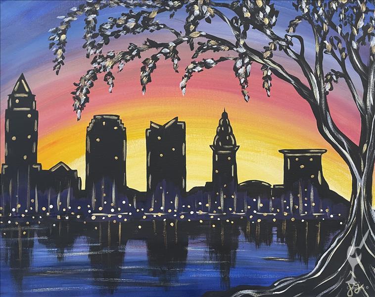 CLE SUNSET SKYLINE! *ADD A DIY CANDLE!