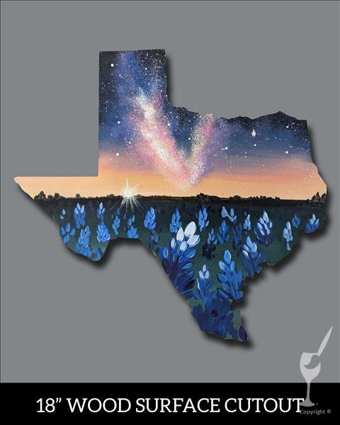 Texan Cosmic Bloom Wooden Cutout