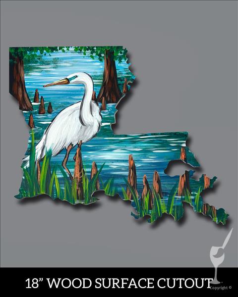 Egret in the Swamp Cutout