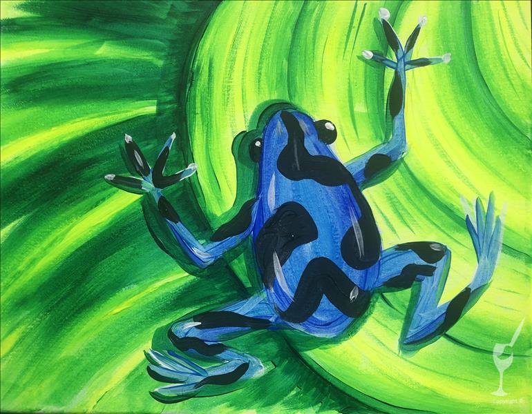 Dart Frog on Leaves: 1/2 off wine slushies!