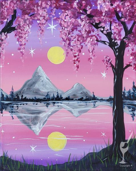 Cherry Blossom Twilight Mountain + Add a Candle