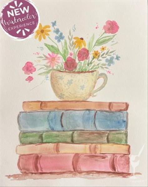 New Watercolor Painting | Books & Blooms
