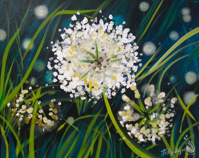 NEW ART - White Wildgrass Flowers "Add DIY Candle"