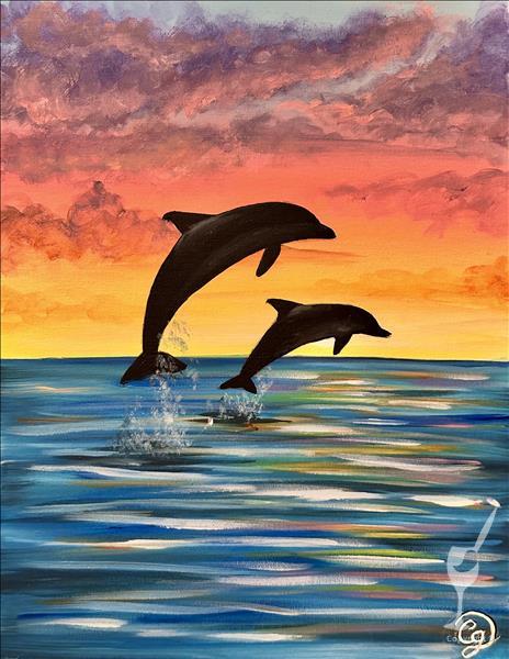 Leaping Dolphin Sunset