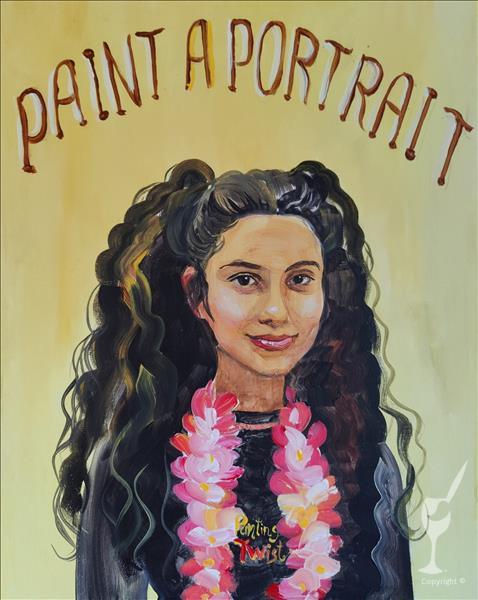 Paint your Date/Self Portrait Class - Pre-Sketched