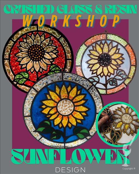 NEW Crushed Glass&Resin Workshop | 12" Sunflower