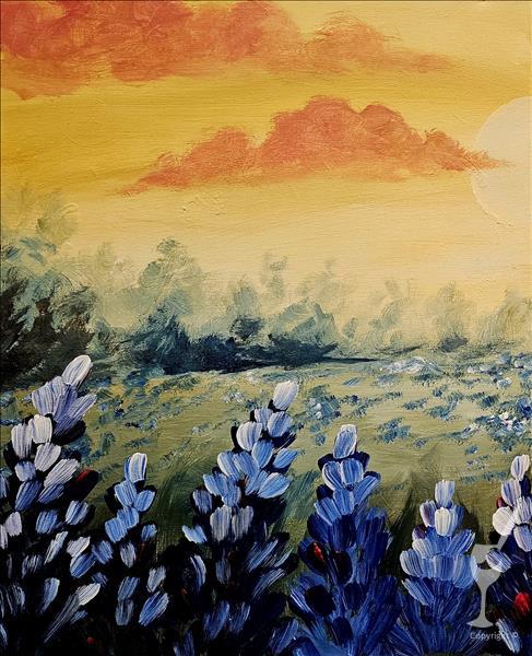 New Art! Bountiful Bluebonnets at Sunset