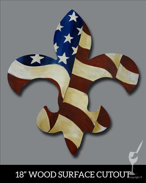 How to Paint AMERICAN Flag Fleur de Lis wood door hangar