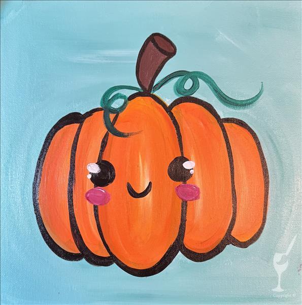 Fall Break! AGES 7+ Class -12"x12" Canvas- Pumpkin